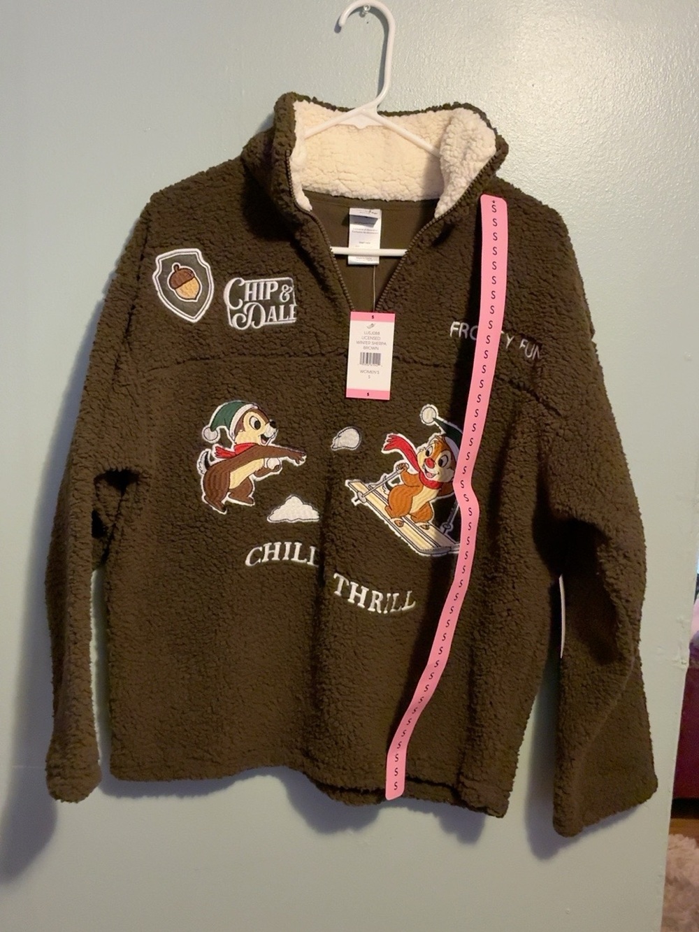 Chip & Dale Brown Sherpa Hoodie for Kids - Cozy Winter Top